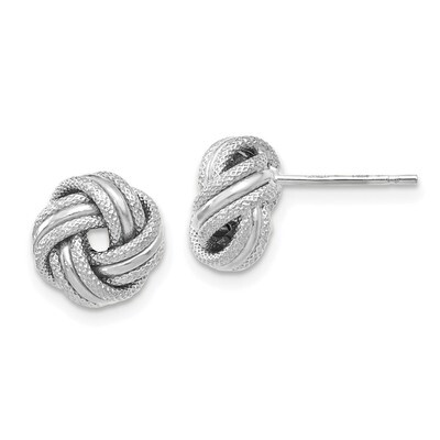 Leslie&#39;s Knot Polished Diamond-cut Post Earrings 14K White Gold HB-LE1398, MPN: LE1398, 191101758195