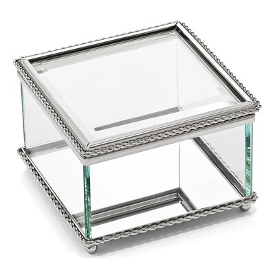 Nickel-plated Hinged Square Glass Box GL7486, MPN: GL7486, 47105036114