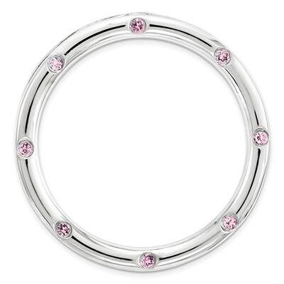 Created Pink Sapphire Chain Slide Sterling Silver Large QSK1795, MPN: QSK1795, 886774642413