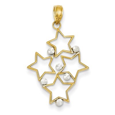 Diamond-cut Star Cluster Pendant 14k Two-Tone Gold K3200, MPN: K3200, 637218137138