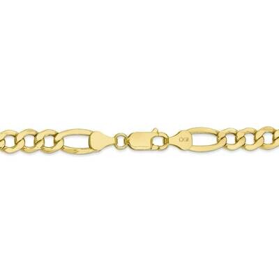 26 Inch 7.3mm Semi-Solid Figaro Chain 10k Yellow Gold 10BC97-26, MPN: 10BC97-26, 886774569109
