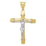 Two-Tone CZ Diamond Crucifix Pendant 10k Gold 10D889, MPN: 10D889,