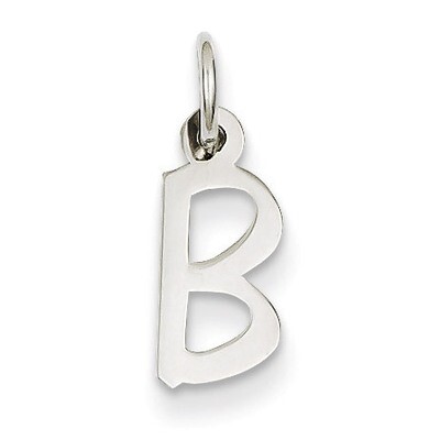 Small Slanted Block Initial B Charm 14k White Gold YC645B, MPN: YC645B, 191101634178