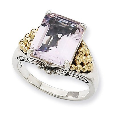 Pq Ring Sterling Silver &amp; 14k Gold QTC234-6