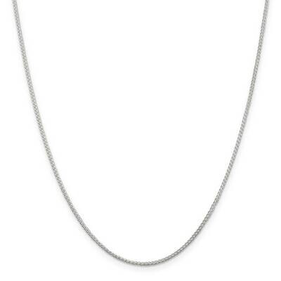 1.25mm Round Spiga Necklace Sterling Silver Rhodium Plated QSP030R, MPN: QSP030R, 191101783302