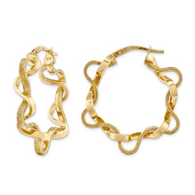 Sterling Silver twist earring with 18k Gold t .67 micron yellow gold plate J296263240000