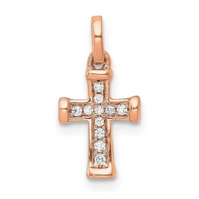 Small 1 20Ct. Diamond Latin Cross Pendant 14k Rose Gold PM4982-005-RA, MPN: PM4982-005-RA,