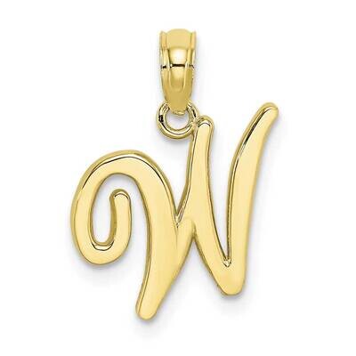 W Script Initial Charm 10k Gold Polished 10K6422W, MPN: 10K6422W,