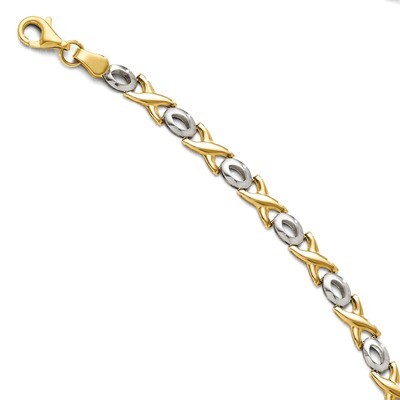 Leslie&#39;s Polished Bracelet 7.25 Inch - 14k Gold Two-tone HB-LF263-7.25, MPN: LF263-7.25, 8867742843…