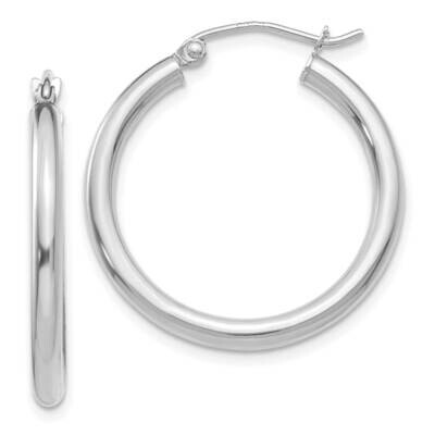 Polished 2.5mm Lightweight Tube Hoop Earrings 10k White Gold 10T839L, MPN: 10T839L, 191101566332