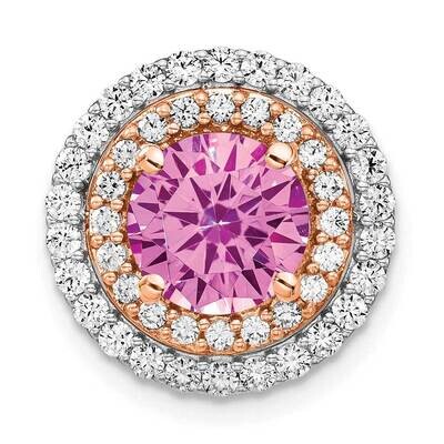 Created Pink Sapphire Pendant 14k Two-tone Gold Lab Grown Diamond PM7503-CPS-063-WRLG, MPN: PM7503-…