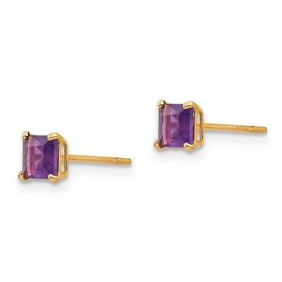 Amethyst 4mm Square Post Earrings - 14k Gold SE2280 by Madi K, MPN: SE2280, 886774997858
