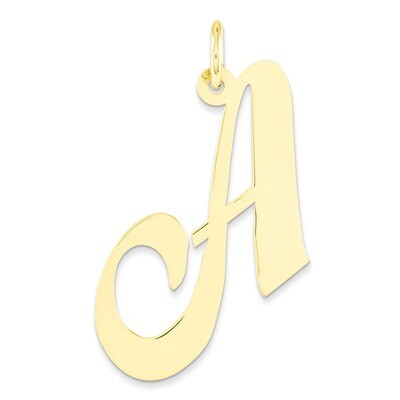 Large Fancy Script Initial A Charm 14k Gold YC654A, MPN: YC654A, 886774136899