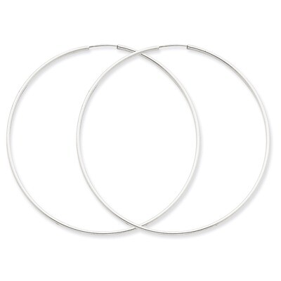 1.5mm Polished Endless Hoop Earrings 14k White Gold XY1192, MPN: XY1192, 883957299778