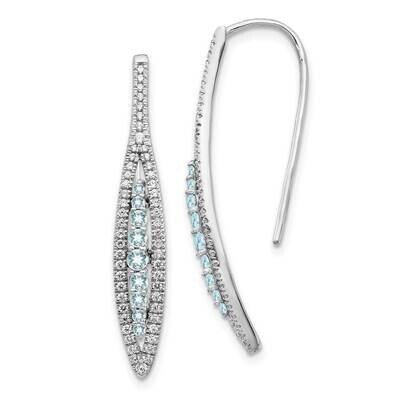 Aquamarine Earrings 14k White Gold Diamond EM4316-AQ-050-WA, MPN: EM4316-AQ-050-WA, 191101838347