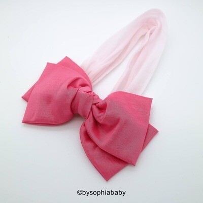 Bubble Gum Pink Head Wrap Big Bow Headband Pink Baby Headband Newborn Headband Big Bow Headband Nyl…