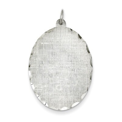 Oval Patterned Disc Charm Engravable Sterling Silver QM476/27, MPN: QM476/27, 883957574202