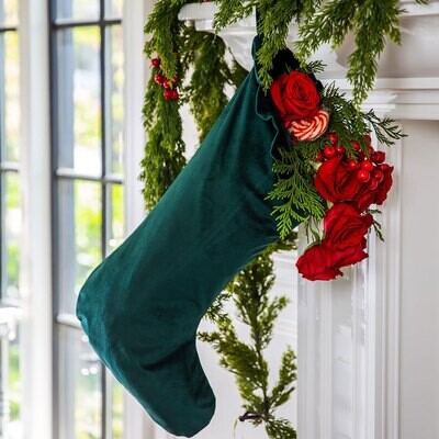 Crown Velvet Large Stocking Green Stocking04