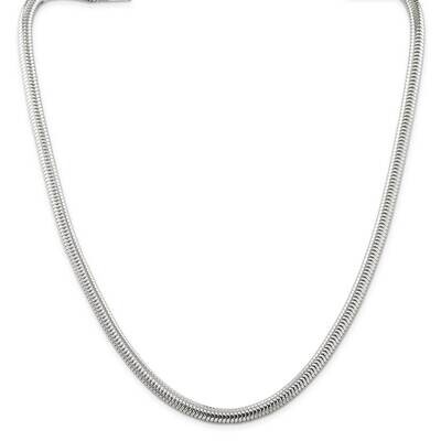 6mm Round Snake Chain 26 Inch Sterling Silver QSNL150-26, MPN: QSNL150-26,