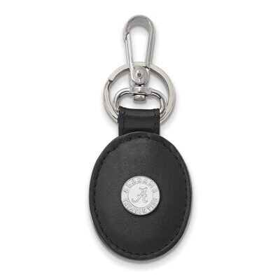 University of Alabama Black Leather Oval Key Chain Sterling Silver SS053UAL-K1, MPN: SS053UAL-K1, 8…