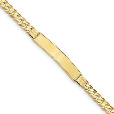 8 Inch Flat Curb Link ID Bracelet 10k Gold 10LID64-8, MPN: 10LID64-8, 191101598050
