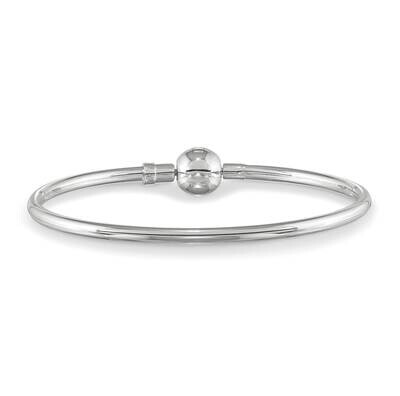Bangle with a Circle Clasp Bead Sterling Silver QRS3983-7.5, MPN: QRS3983-7.5,