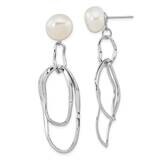 10-11mm White Baroque Fwc Pearl Dangle Earrings Sterling Silver Rhodium-Plated QE16356, MPN: QE1635…