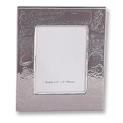 Silver-plated Birth Record 3.5 x 5 Inch Picture Frame GP571, MPN: GP571, 47105230536