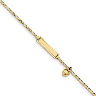 6 Inch Figaro Link ID Bracelet 10k Gold 10BID55-6, MPN: 10BID55-6, 883957313603