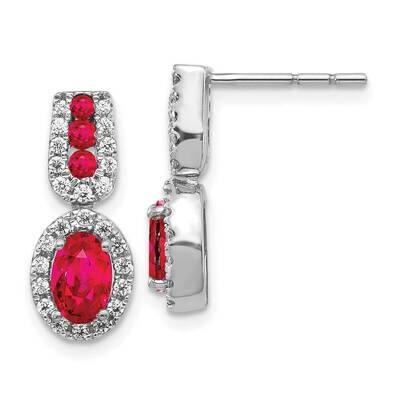 Ruby Earrings 14k White Gold Diamond EM5597-RU-033-WA, MPN: EM5597-RU-033-WA, 883957445465