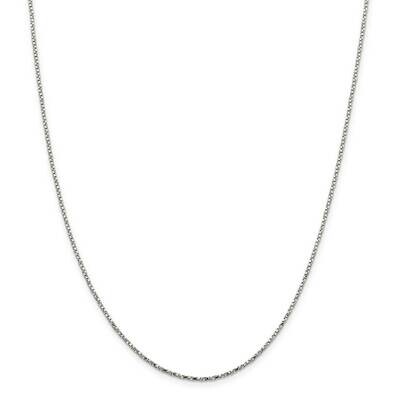 1.35mm Twisted Box Chain 22 Inch Sterling Silver QPE52-22, MPN: QPE52-22,