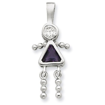 February Girl Pendant Diamond Sterling Silver QC6714FEB, MPN: QC6714FEB, 716838194018