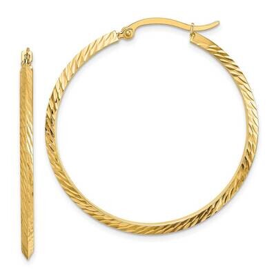 Diamond-Cut Hoop Earrings 14k Gold Polished  TF1448, MPN: TF1448, 883957921556