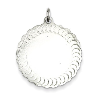 Scalloped Patterned Charm Engravable Sterling Silver QM471/18, MPN: QM471/18, 883957578637