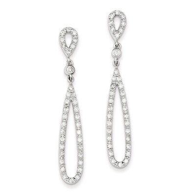 Dangle Post Earrings Sterling Silver Diamond QE9293, MPN: QE9293, 883957265407