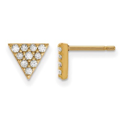 Diamond Triangle Earrings 14k Gold XE3072A, MPN: XE3072A, 191101887154