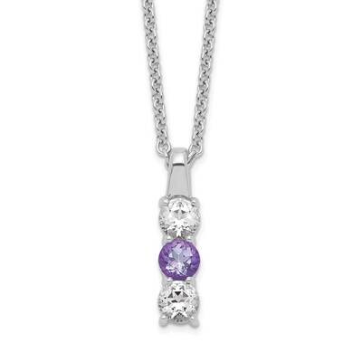 Survivor Clear &amp; Purple Swarovski Topaz Courage Necklace Sterling Silver SV224SSPU-16, MPN: SV224SS…