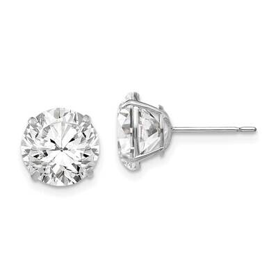 9mm Round CZ Diamond Post Earrings 14k White Gold XD32WCZ, MPN: XD32WCZ, 191101800894