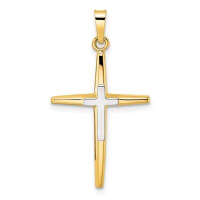 Solid Double Cross Pendant 14k Two-Tone Gold Polished XR1974, MPN: XR1974, 196904094563
