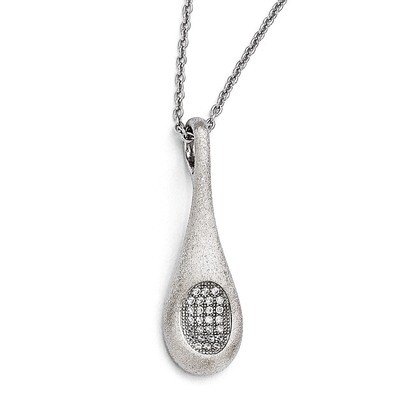 Teardrop Necklace Sterling Silver &amp; Cubic Zirconia QMP1246-18, MPN: QMP1246-18, 191101470615