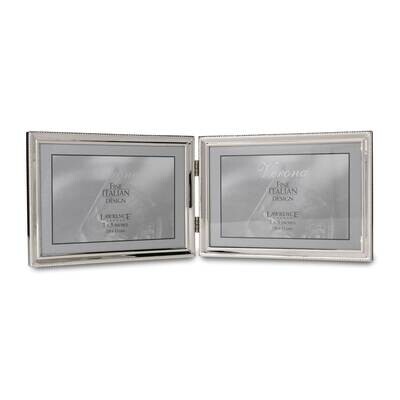 Polished Silver-plated 5 x 7 Inch Hinged Double Horizontal Bead Border Design GM22290, MPN: GM22290…
