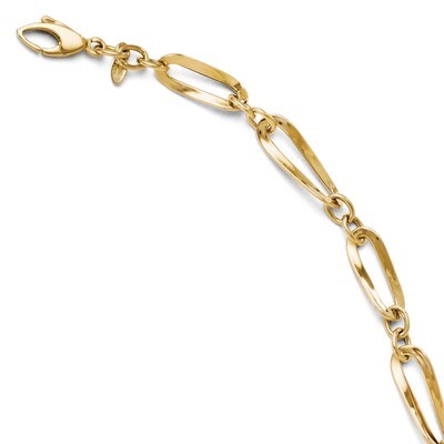 Leslie&#39;s Polished Fancy Link Bracelet 7.5 Inch - 14k Gold HB-LF217-7.5, MPN: LF217-7.5, 886774990460
