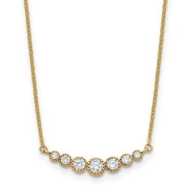 Graduated Round CZ Diamond 17 Inch Necklace 14k Gold Polished SF2915-17, MPN: SF2915-17, 8839579317…