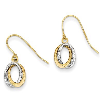 Fancy Dangle Earrings 14k Two-Tone Gold YE1661, MPN: YE1661, 868044100328