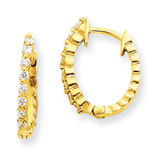 Diamond Hinged Hoop Earrings 14k Gold XE1338A, MPN: XE1338A, 883957336183