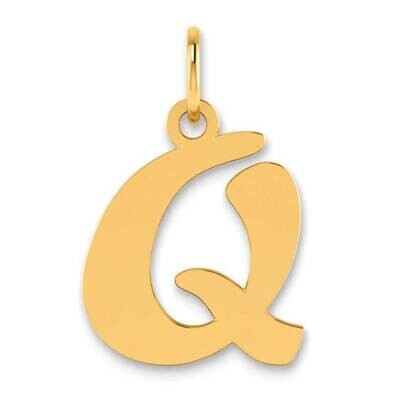 Script Letter Q Initial Pendant 14k Gold Polished YC1438Q, MPN: YC1438Q, 196904077467