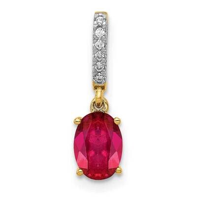.91 Ruby Pendant 14k Gold Diamond PM5253-RU-003-YA, MPN: PM5253-RU-003-YA, 883957307428