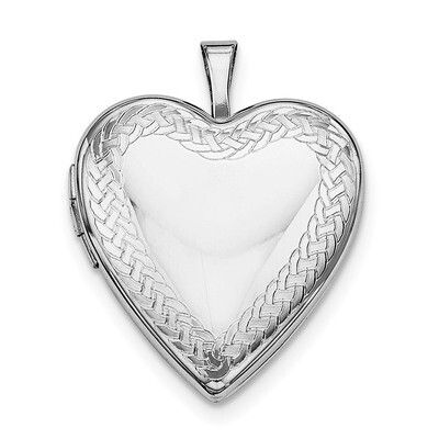 Braided Edge Heart Locket Sterling Silver Rhodium-plated QLS629, MPN: QLS629, 191101388989