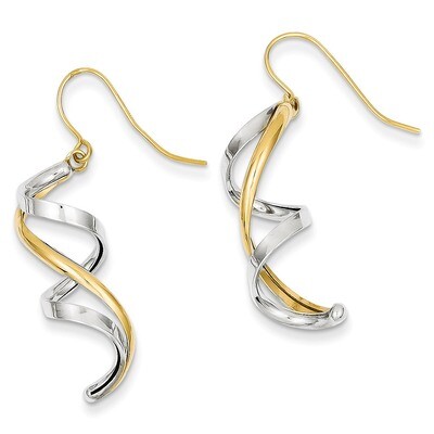 Polished Fancy Dangle Earrings 14k Two-Tone Gold TL905, MPN: TL905, 869944857008