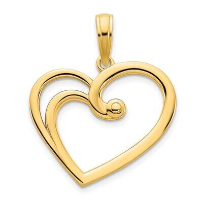 Fancy Open Heart Pendant 14k Gold D5060, MPN: D5060,